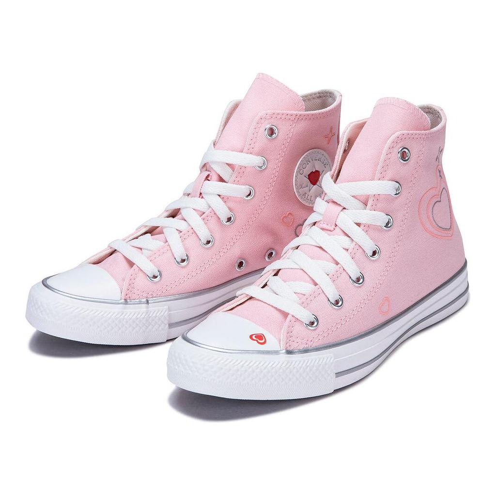 Converse Chuck Taylor All Star High GS Y2K Heart Kids Sneakers Pink Donut-Glaze Vintage-White A09118C