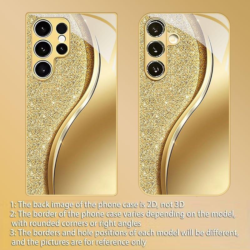 Wave edge pattern tempered glass phone case for galaxy S26 S25 S24 S23 S22 S21 S20 FE Ultra Plus anti-fall back cover