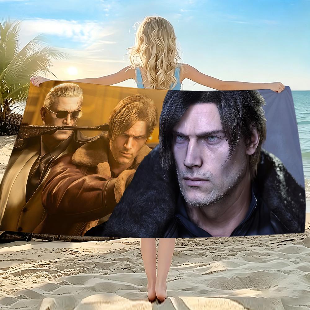 R-ResidentS E-EvilS Leon Kennedy KPK Towel Beach Bath Quick-Drying Lightweight Portable Sauna Camping Swim Pool Travel