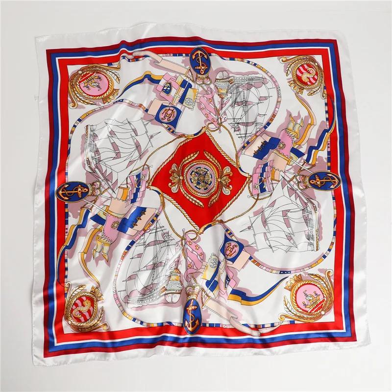 New Print Designer Scarves Silk Scarves Large Square Scarf Women Travel Shawl Headscarf 90cm Luxury Brand Foulard Bufandas