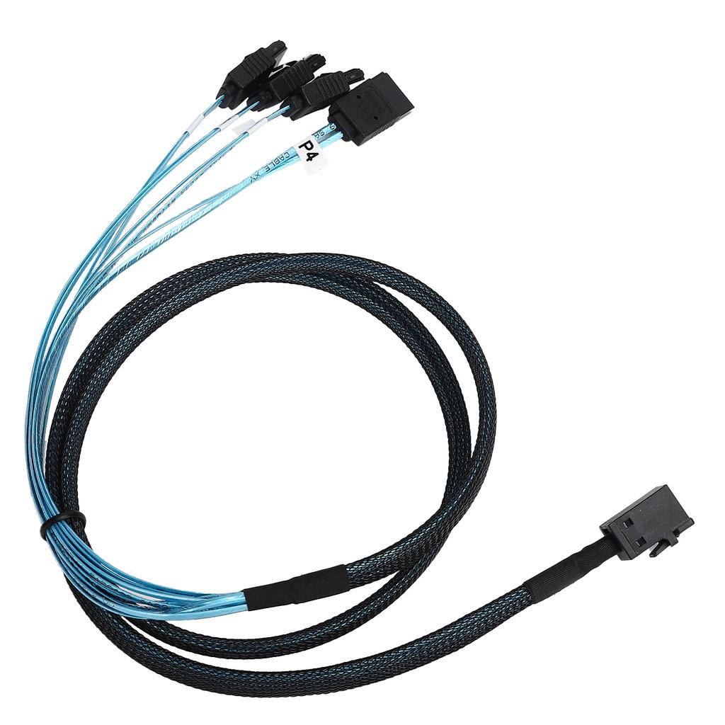 Mini SAS HD 12GB SFF‑8643 auf 4 SATA LSI Adapterkabel 1m 1.1yd Geflochtenes Kupfer Ersatz