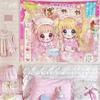 New AnimeStyle Beautiful Girl Patchwork Wall Hanging Ins Style Girl Cute Tapestry Wall Cloth for Student Dorms Bedrooms