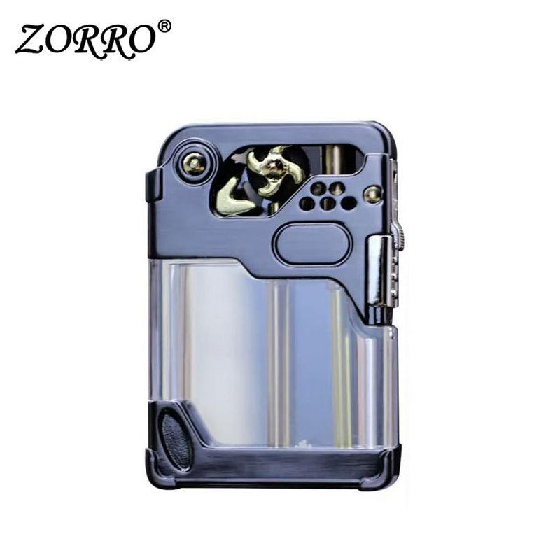 Zorro 786 Cyber Mecha Transparent Oil Tank Semi-automatic Kerosene Lighter