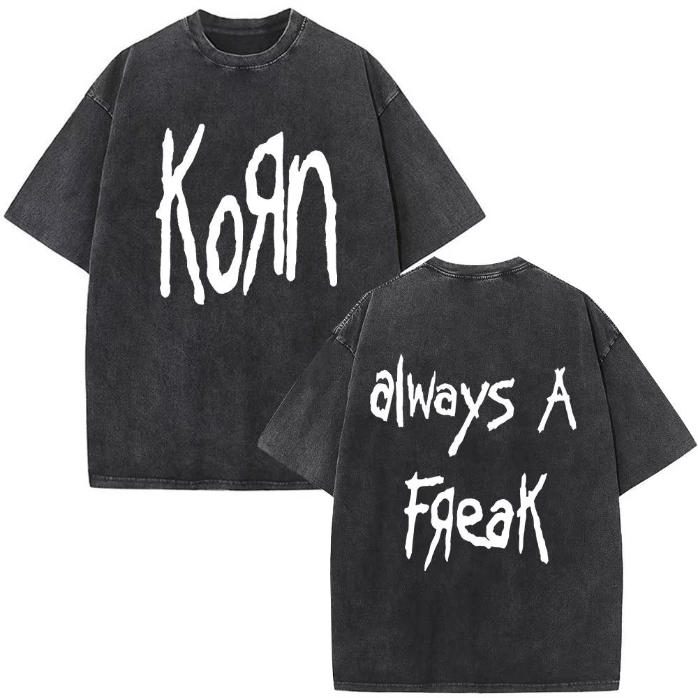 2026 Korn Tour 2026 Koszulka Vintage Sprana Merch Prezenty dla Fanów Koszulki Zespołu Metalowego Gotyckiego Rockowego Męskie Damskie Codzienne Luźne Koszulki z Krótkim Rękawem