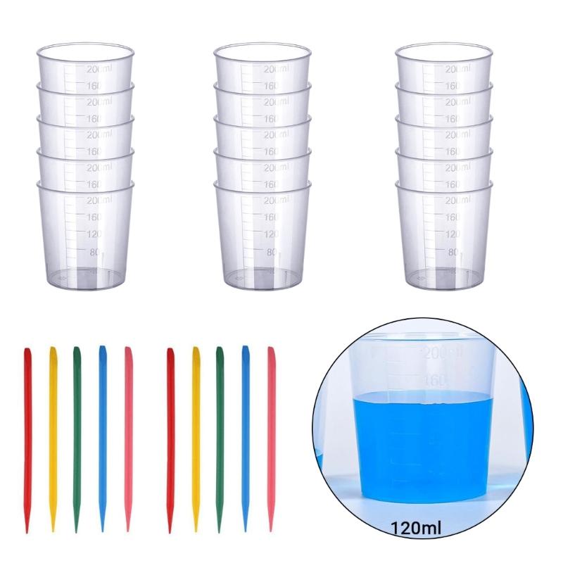 Sturdy Resin Measuring Cup Set Easy Cleaning Multipurpose Crafting Tool for Enthusiasts