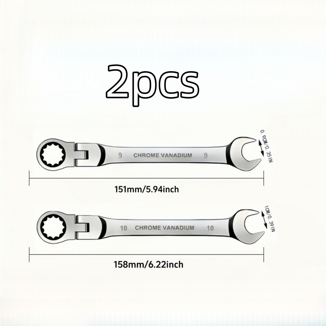 Quick-Release Mirror-Finish Ratchet Wrench with Dual-Ended Hex/Open-End Design Multi-Functional Tool for Automotive, Motorcycle,