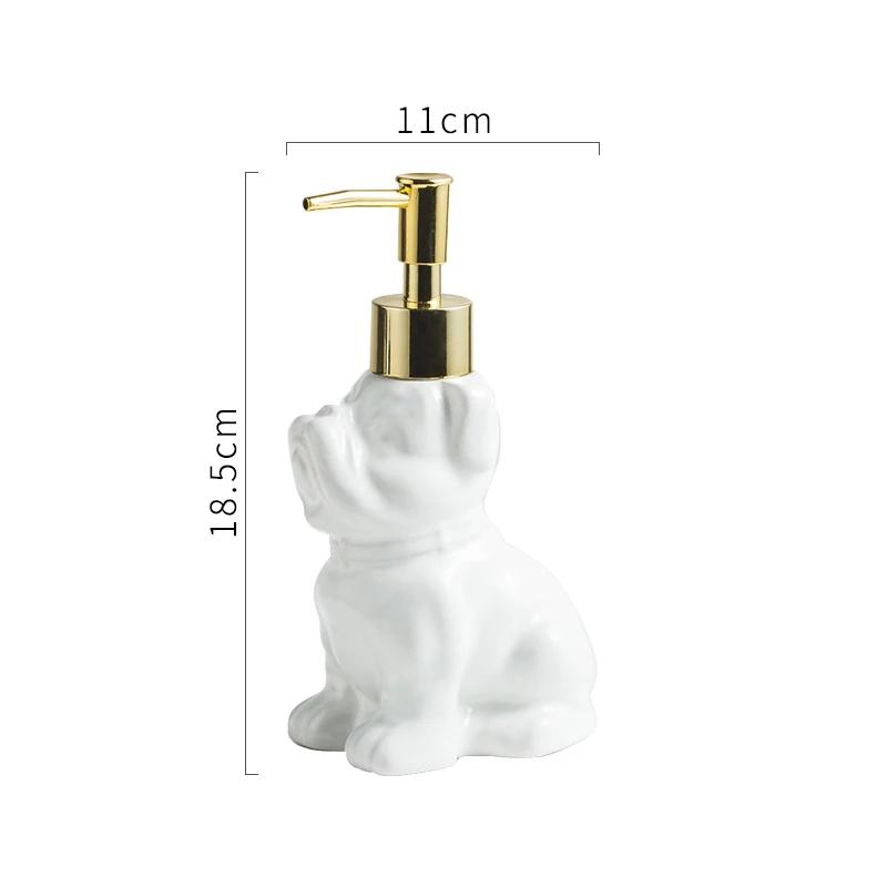 Ceramic Soap Dispenser Dog Shape Portable Hand Sanitizer Lotion Bottle Home Bathroom Shampoo Shower Gel Bottles Home Accessories