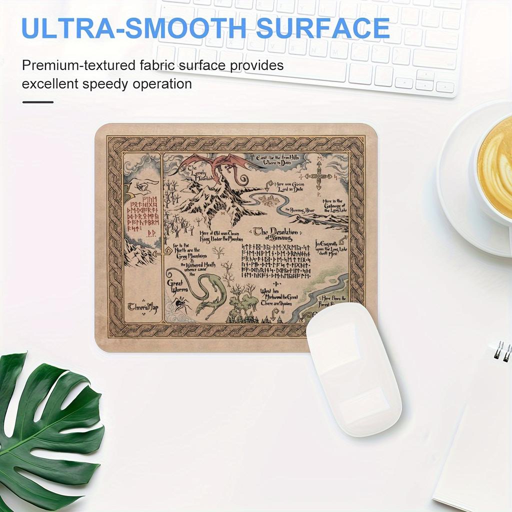 Vintage Map Rubber Mouse Pad Thick Non-Slip Base Computer Mouse Mat Desk Carpet Office Accessories Keyboard Pad Gamepad Home
