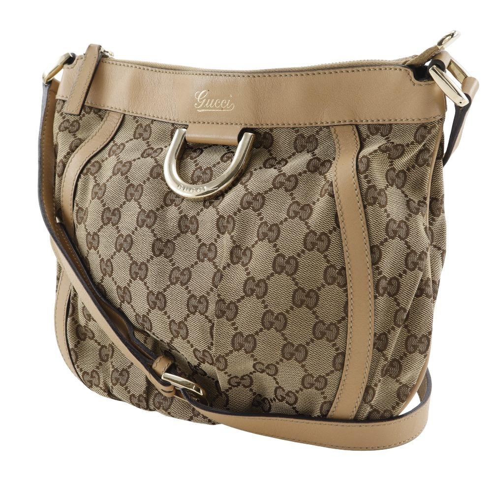 GUCCI Abbey line Shoulder Bag 203257 Brown GG canvas Women Used