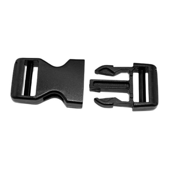 Lot De 4 Boucles à Dégagement Rapide En Plastique Noir 38mm - Pour Sangle, Neuf