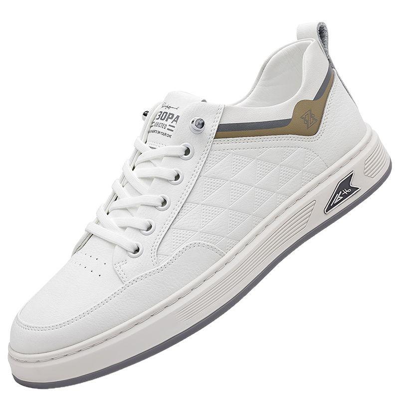 Spring Trendy New Men's White Shoes Versatile Soft Bottom Men's Trendy Casual Shoes Breathable and Comfortable Soft Board Shoes