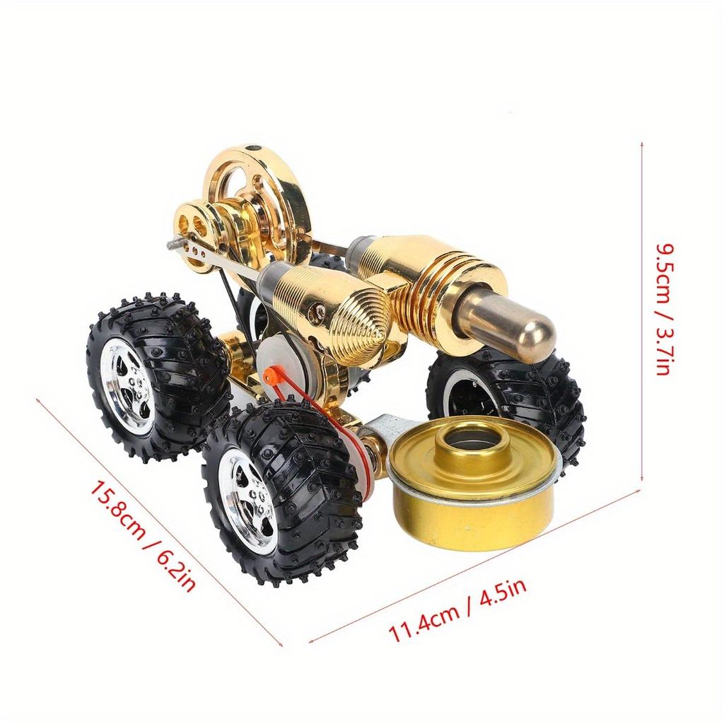 Stirling Car Engine Model Miniature External Combustion Power Exquisite Physics Science Kit for Experimental Gift Model Collection