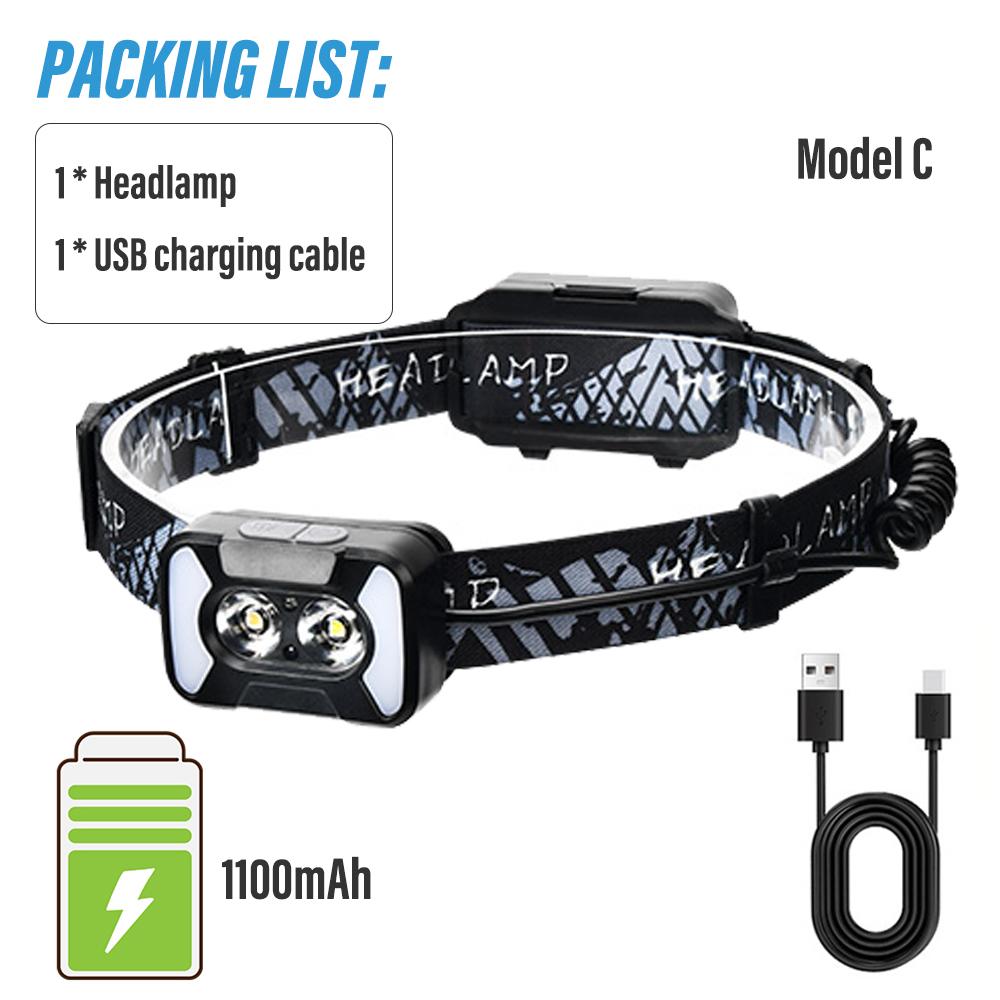 

Супер яркий налобный фонарь для рыбалки Перезаряжаемый фонарик Портативный мощный фонарь для кемпинга Лампочки высокой яркости