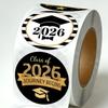 500Pcs/Set 2026 Graduation Stickers Gold Foil Round Adhesive Labels Sticker Graduation Party Gift