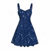 Women Plus Size Spaghetti Strap Off Shoulder Dress Bald Eagle Splash Art Patriotic Print Swing Dress