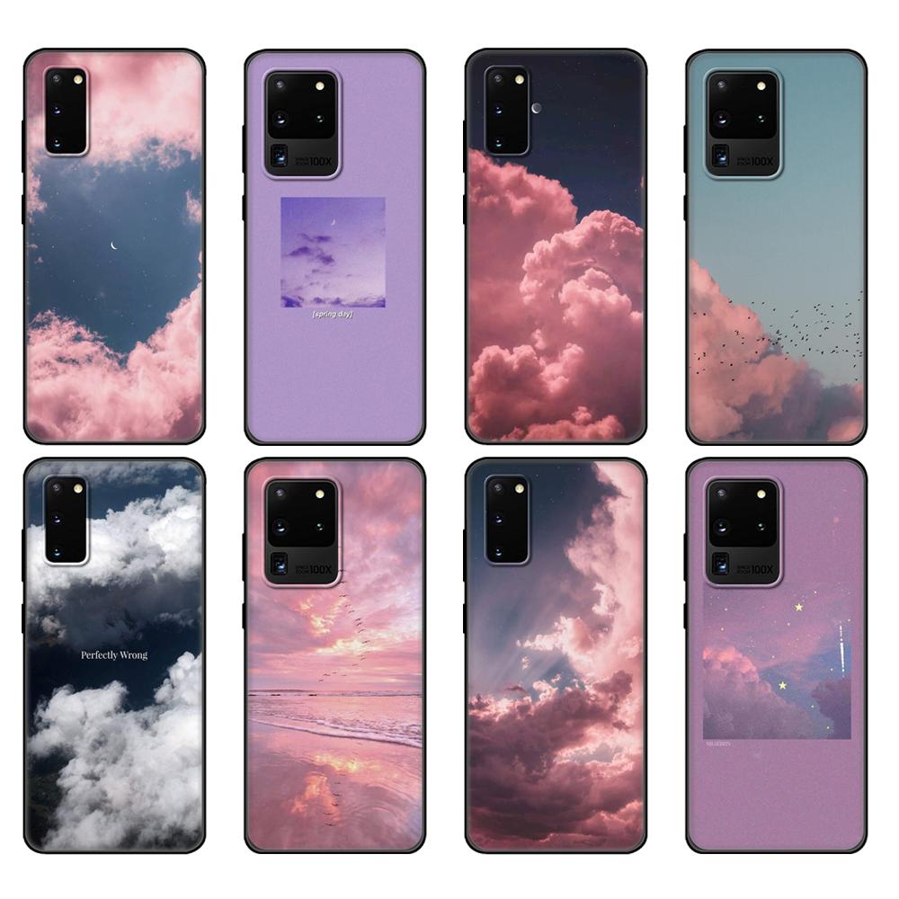 

Черный чехол из ТПУ для Samsung Galaxy S20/S20 PLUS/S20 ultra/S20+/S20FE задняя крышка Sweet Sky Pink Cloud Отличная эстетика печати