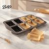 Durable Carbon Steel Bakeware for Home 8-Cavity Mini Loaf Baking Pan Set with 200Pcs Parchment Liners, Precut Unbleached Paper Nonstick Rectangle