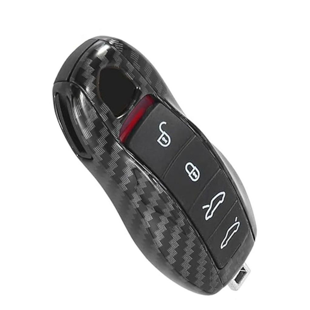 3 Pieces Set Painted Carbon Fiber Car Key Case Cover Suitable For Porsche Boxster Cayman Panamera Cayenne Macan 718/911 Taycan