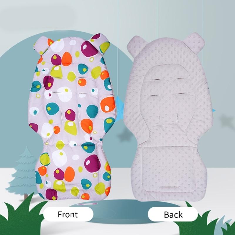 Breathable Double Sided Infant Strollers Cushion Cosy Dotted Backing Reversible Pram Seat Liner for Car Seat Swing
