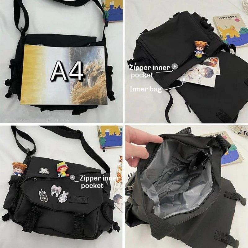 Nylon Handtaschen Schulter Tasche Große Kapazität Umhängetaschen für Teenager Mädchen Männer Harajuku Messenger Tasche Student Schule Taschen Sac