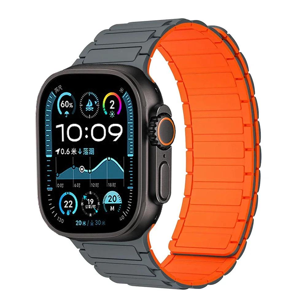 Silicone Strap for Apple Watch Band 49mm 46mm 42mm 45mm 44mm 41 40mm Bracelet iWatch Series 11 10 9 8 7 6 5 4 SE Ultra 3 2 49MM
