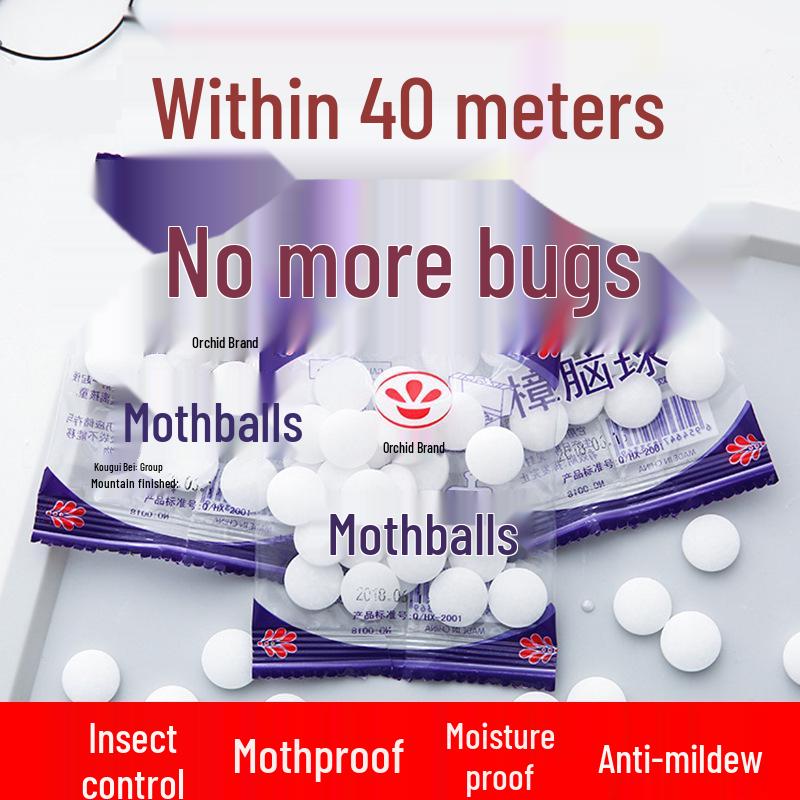 Camphor Balls: Wardrobe Anti-Mildew, Deodorizing, Insect and Cockroach Repellent, Moisture-Proof Aromatic Sheets