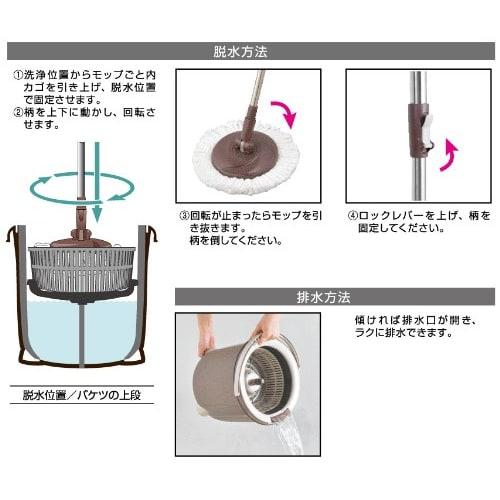 Azuma Tornado Rotating Mop with Round Head for Easy Installation, Single-Tank Cleaning Bucket, Handleless Mop
