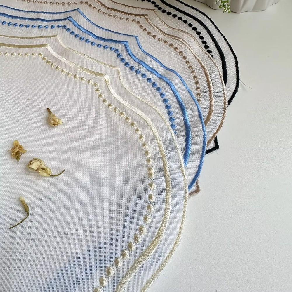 Vintage Tischsets Servietten Imitation Baumwolle Leinen Bestickter Stoff Dekoratives Tischset Waschbar Französische Spitze Tischplatzset