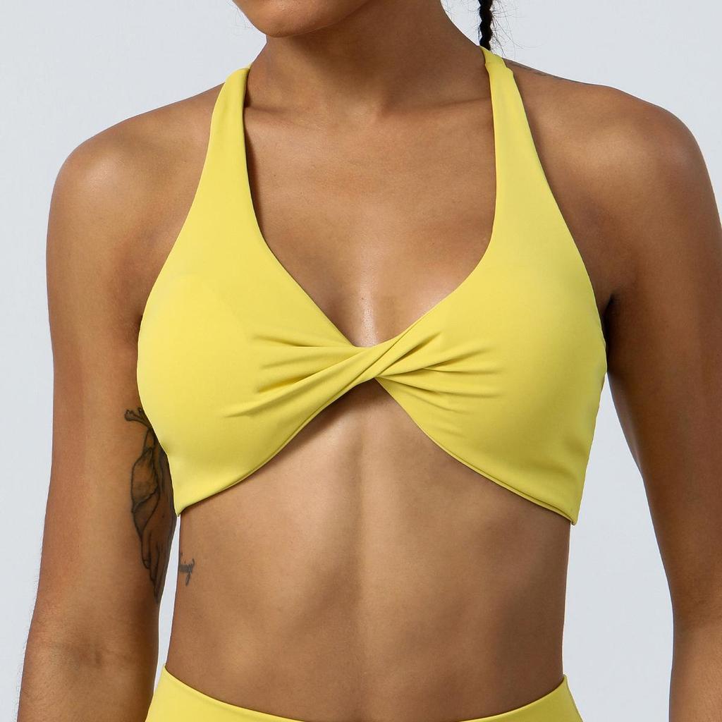 Schnelltrocknender, hautfarbener Yoga-Sport-BH für Damen – rückenfreies Design für Fitness, Laufen und Outdoor-Aktivitäten