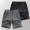 Shorts de praia masculinos com elástico na cintura, cordão, secagem rápida, calças curtas casuais com bolsos reforçados, moda urbana