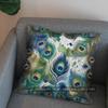 2D Peacock Feather Watercolor Pattern Throw Pillows Pattern Cushion Cover Suitable for Sofa Bedroom Car Pillow Cover