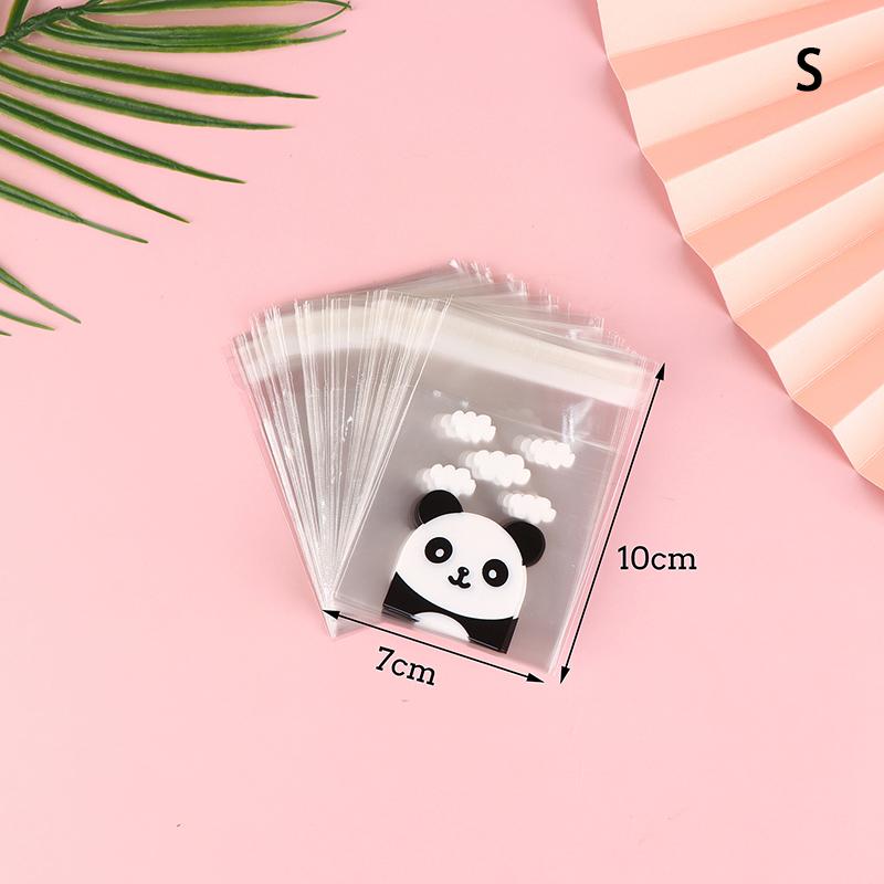 100Pcs/Pack Panda Decoration Self-Adhesive Cookies Bag Wedding Candy Bags