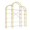 170 x 26 x 190 cm Shelf in simple style, steel tube-MDF, five layers of storage space, unique cloud shape, easy to assemble and clean, Gold + White