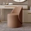 Modern Luxury Swivel Vanity Stool with Backrest: Solid Wood Makeup Chair