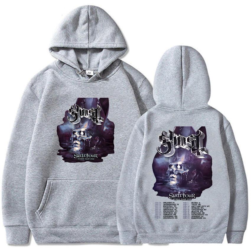 Ghost Skeletour World Tour 2026 North American Hoodies Long Sleeve Men Women Winter Sweatshirts Rock Band Graphic Print Pullover