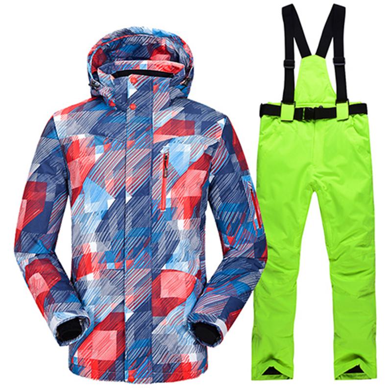 Men's Winter Ski Jackets Outdoor Warm Windproof Waterproof Snowboarding Jacket Hooded Mountain Coat Skiing Jacket for Male