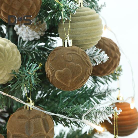 12 ks sametové vánoční koule 2,36 palcové koule na zavěšení na stromeček nerozbitné vánoční koule na svatbu