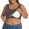 Plus Size Women's Camisole With Bottom And Chest Pad, Sexy Oversized Underwear With Chest Pad
