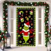 Vánoční potah na dveře Dekorativní závěsná látka Zelený potah na dveře Vánoční dveřní závěs Novoroční tapiserie Potah na dveře Pozadí