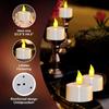 LED Rechargeable TeaLight Glow Candle Lamps Remote Controlled with 2/4/6/8H Timer Function Bar Wedding Party Table Decoration