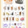 Mini-Tierkatze-Hund-Figur Spielset, Rollenspiel-Tierpflege-Spielzeugset mit Käfig-Futterzubehör für Kinder