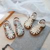 Girls Sandals Simple Bows Kids Beach Shoes Hollowed-out Non-slip 2025 Summer New Children Princess Shoes Soild Color Sweet Lace