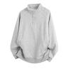 2025 Autumn Men's Retro Japanese Solid Color Half-Zip Loose Pullover Hoodie - Casual Heavyweight Outerwear