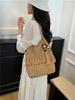 Women's Large Capacity Straw Woven One-Shoulder Crossbody Tote Bag - Versatile, Fashionable, Summer Commute Essential