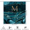 Luxury Marble Shower Curtain with Personalized Initials Waterproof Fabric for Bathroom Decorations Green Gold Color Combination