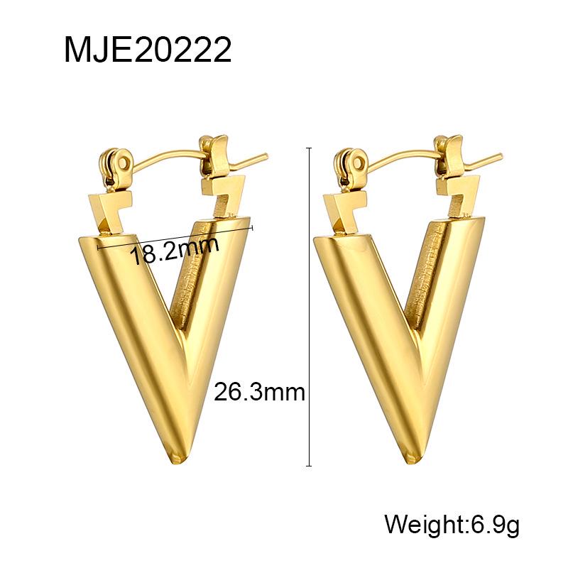 Minimalist Luxury Stainless Steel V-Shaped Earrings: Trendy European and American Style for Women
