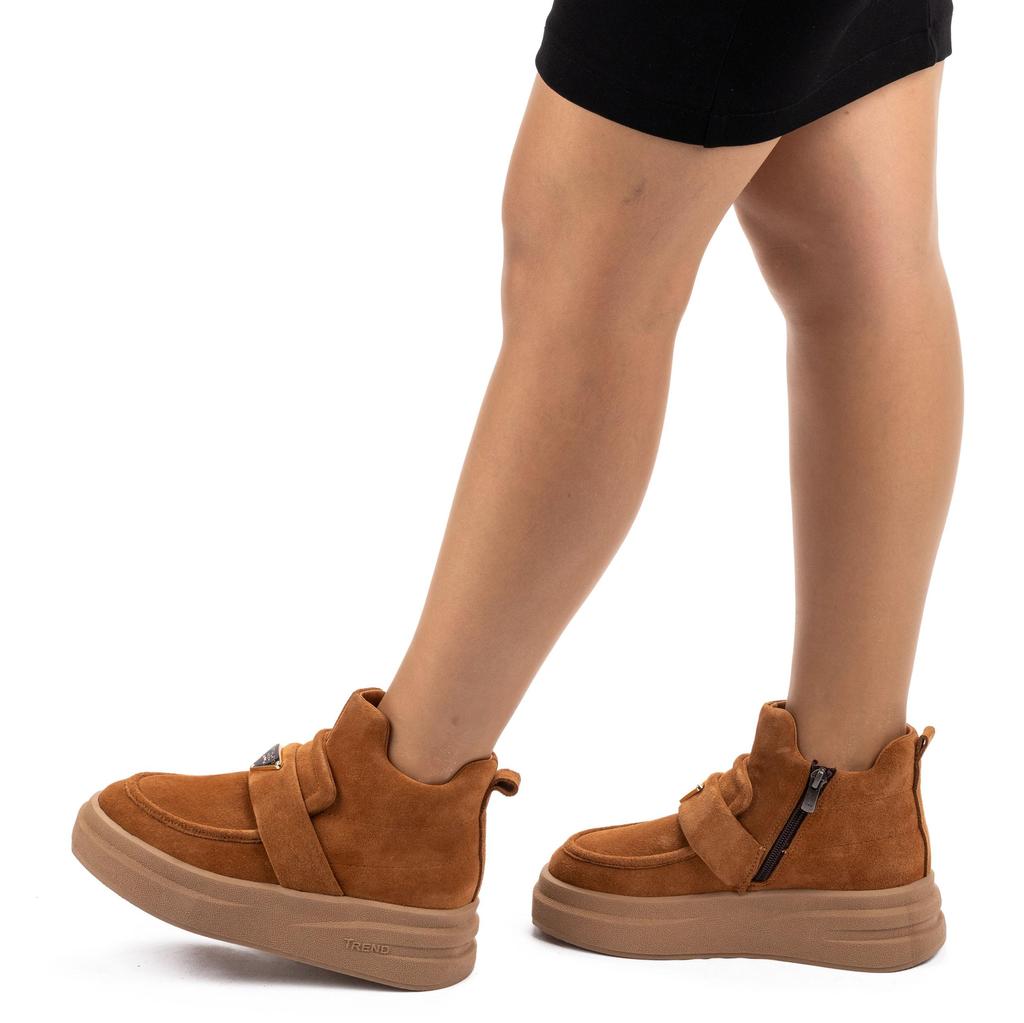 Women's Genuine Leather High Sole Casual Boots