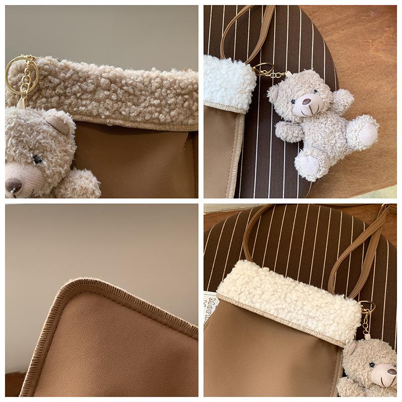 Drăguț drăguț fată blană de miel crossbody bag femei nou umăr geantă femei ins telefon mobil geantă