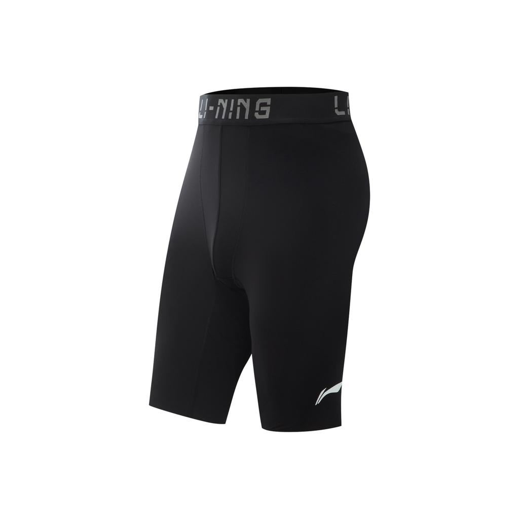 Li Ning Basketball Series Comfortable Slim Fit Simple Versatile Letter Mid Waist Sports Shorts Men Shorts Black AUSV037-2