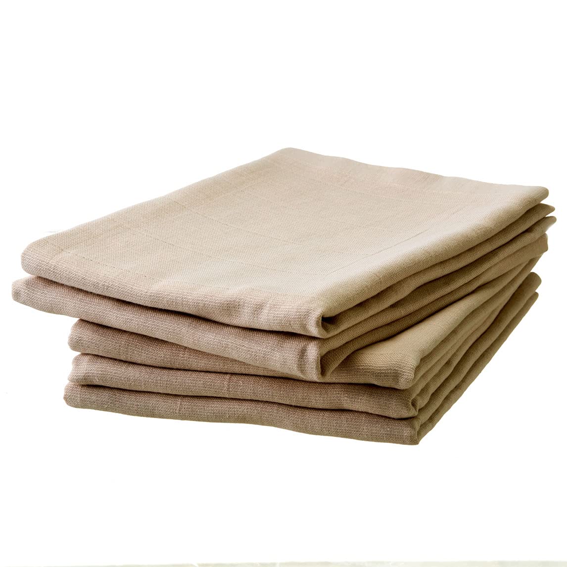 

Set of 5 Double-Ply Gauze Bath Towels, Made in Japan, Senshu Towels (Approx. 60 x 120cm), Beige
